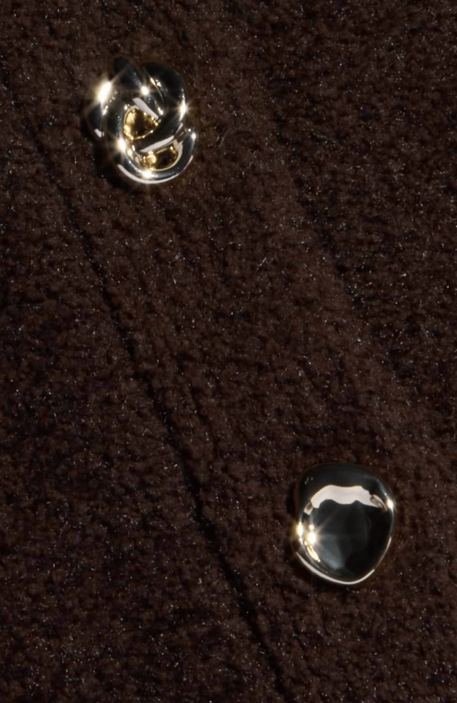 MELISSSA KNIT FLARE CARDIGAN in DARK BROWN