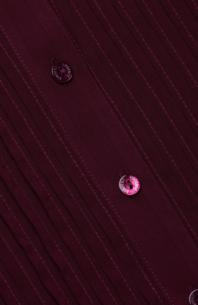 NOOR MANDARIN PLESTED BLOUSE in DARK PORT-L'AGENCE-FLOW BY NICOLE CANADA