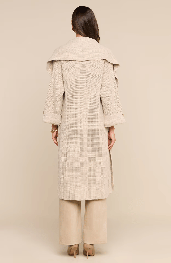 ORIELLE LONG CARDIGAN in ALMOND MILK