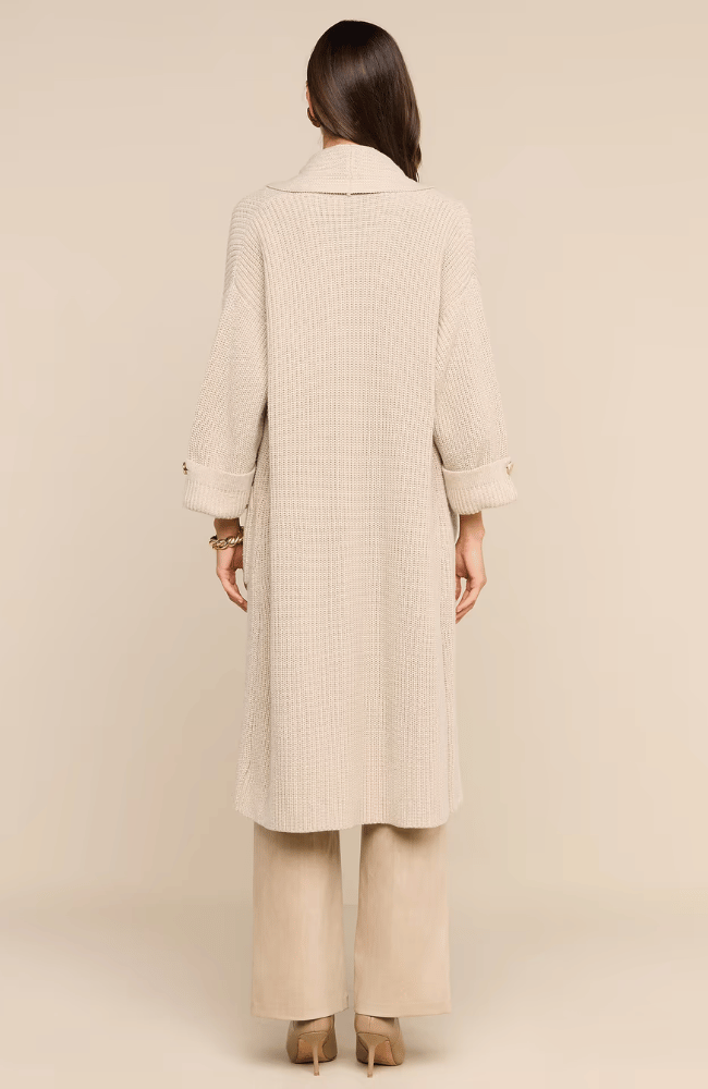 ORIELLE LONG CARDIGAN in ALMOND MILK