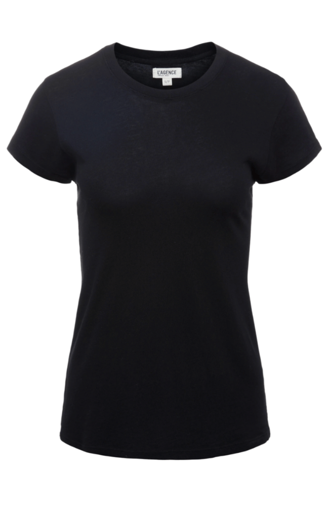 RESSI FITTED TEE in BLACK-L'AGENCE-FLOW BY NICOLE CANADA