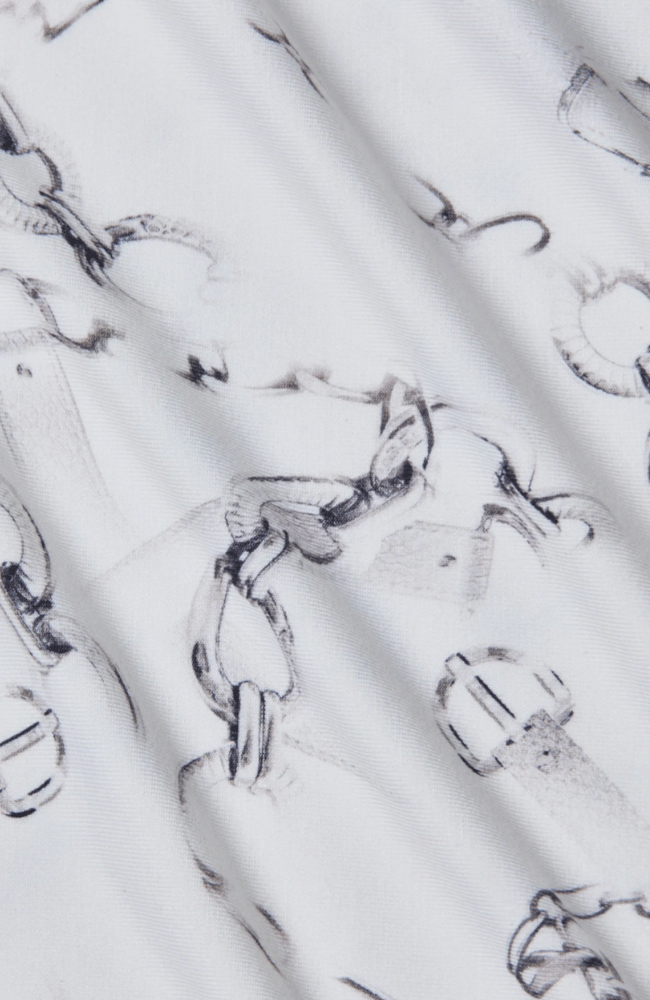 RESSI FITTED TEE in IVORY GREY/FADED CHAIN-L'AGENCE-FLOW BY NICOLE CANADA