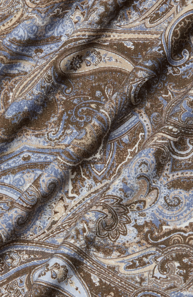RESSI FITTED TEE in NEUTRAL BLUE PAISLEY-L'AGENCE-FLOW BY NICOLE CANADA
