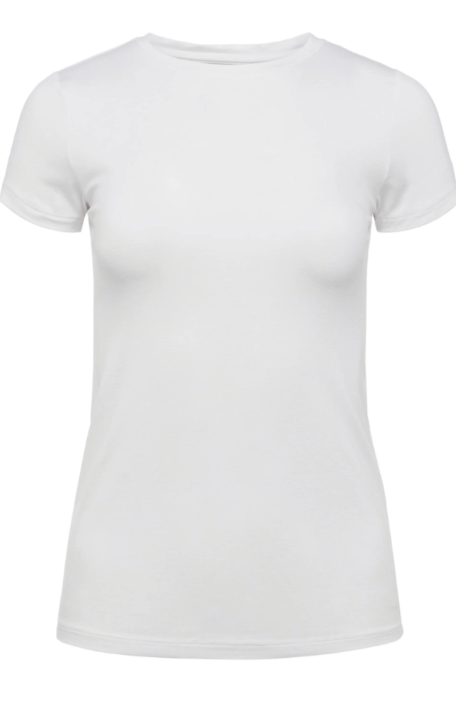 RESSI FITTED TEE in WHITE-L'AGENCE-FLOW BY NICOLE CANADA