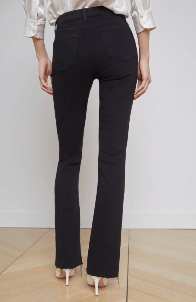 RUTH H/R STRAIGHT LEG RAW HEM BLACK-L'AGENCE-FLOW BY NICOLE CANADA