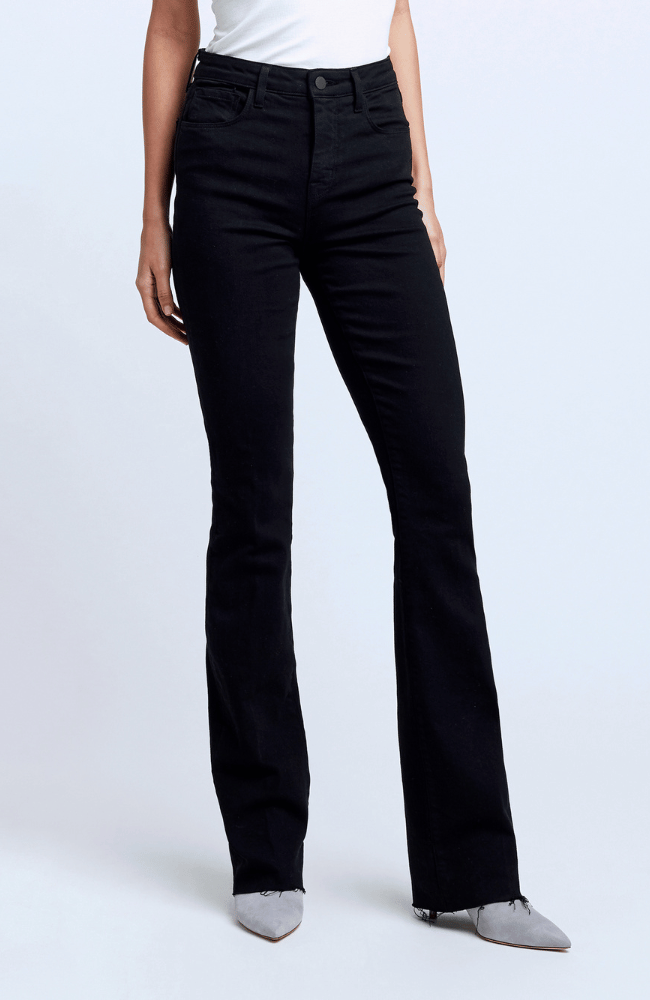RUTH H/R STRAIGHT LEG RAW HEM BLACK-L'AGENCE-FLOW BY NICOLE CANADA
