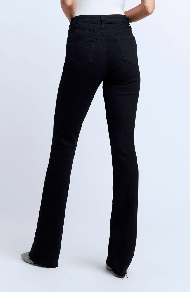RUTH H/R STRAIGHT LEG RAW HEM BLACK-L'AGENCE-FLOW BY NICOLE CANADA