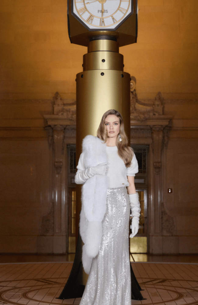SEQUIN ZETA MAXI SKIRT in SILVER-L'AGENCE-FLOW BY NICOLE CANADA