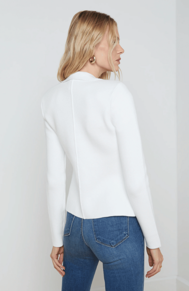 SOFIA KNIT BLAZER WHITE-L'AGENCE-FLOW BY NICOLE CANADA