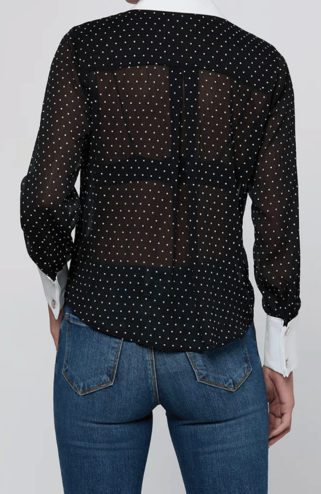 SONA POPLIN COLLAR BLOUSE in POLKA DOT