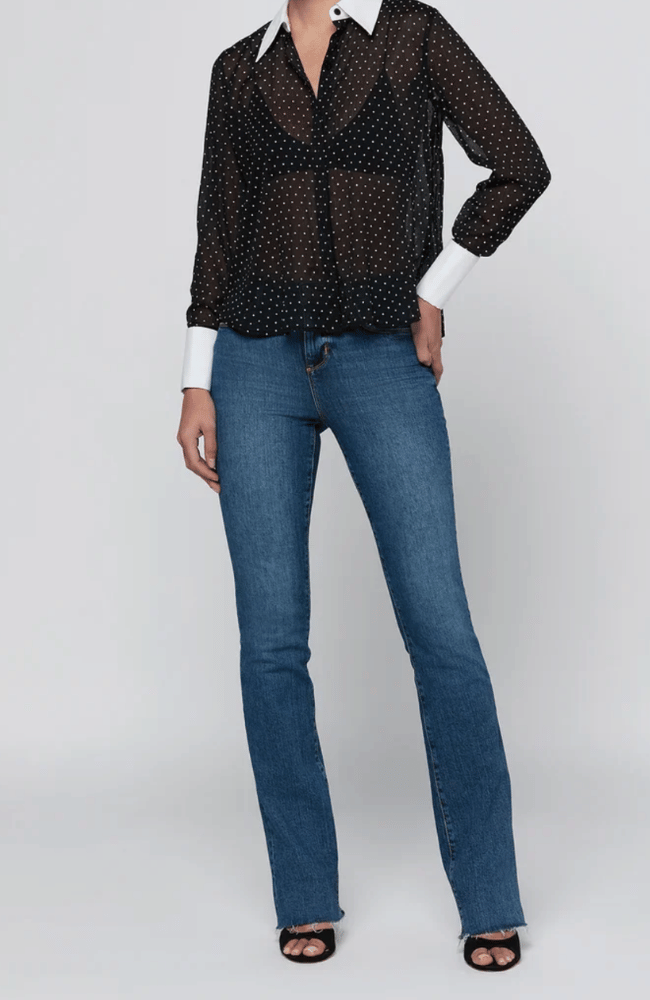 SONA POPLIN COLLAR BLOUSE in POLKA DOT-L'AGENCE-FLOW BY NICOLE CANADA