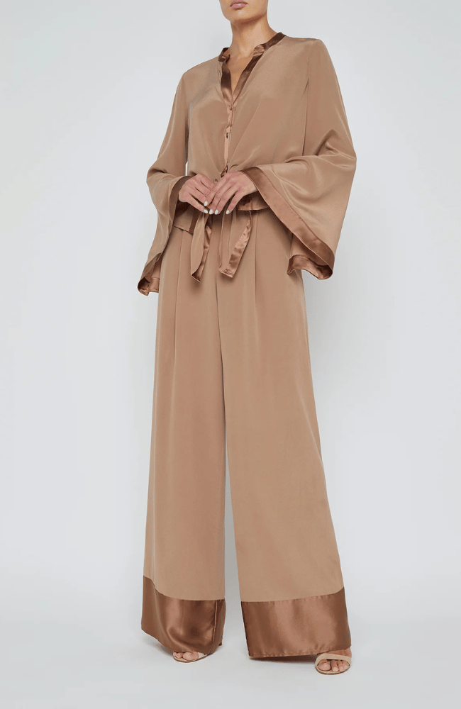 TAVIA PULL ON TROUSER in CHOCOLATE MALT-L'AGENCE-FLOW BY NICOLE CANADA