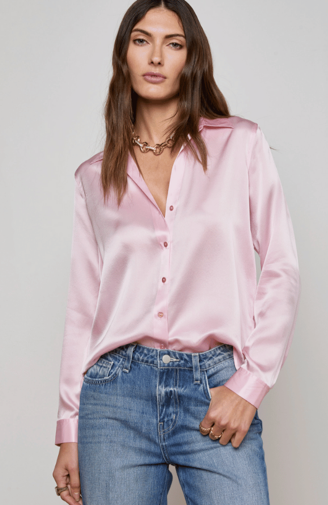 TYLER BLOUSE in BLUSH-L'AGENCE-FLOW BY NICOLE CANADA
