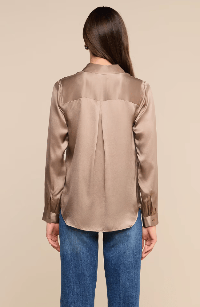 TYLER LONG SLEEVE BLOUSE in LIGHT CARDAMOM