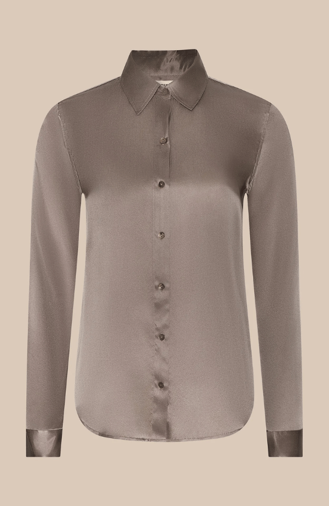 TYLER LONG SLEEVE BLOUSE in LIGHT CARDAMOM