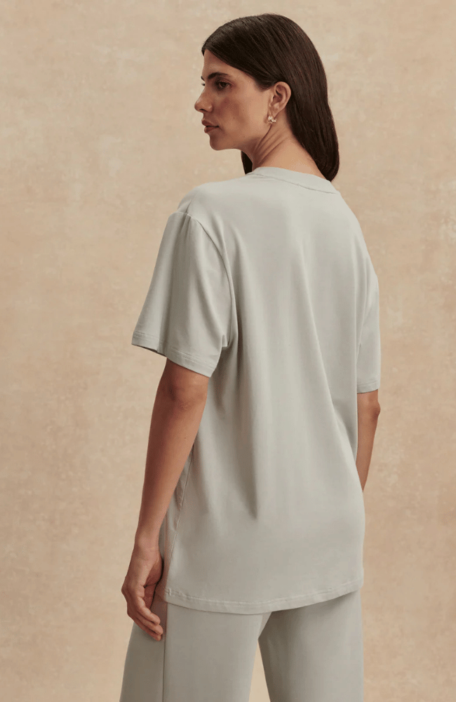 LEIGHTON BOYFRIEND TEE in BLUE CLAY-Varley-FLOW BY NICOLE CANADA