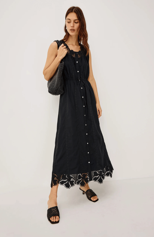 LORINA DRESS in BLACK-RAILS-FLOW BY NICOLE CANADA