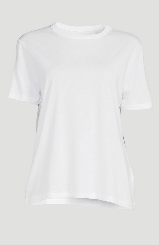LYOCELL COTTON SEMI RELAXED S/S CREWNECK WHITE-MAJESTIC FILATURES-FLOW BY NICOLE CANADA