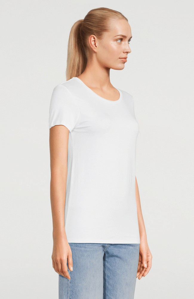 SOFT TOUCH CREWNECK TEE in WHITE-MAJESTIC FILATURES-FLOW BY NICOLE CANADA