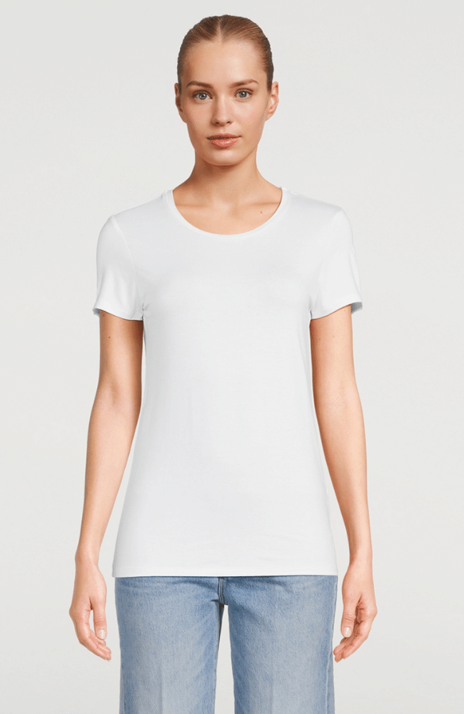 SOFT TOUCH CREWNECK TEE in WHITE-MAJESTIC FILATURES-FLOW BY NICOLE CANADA
