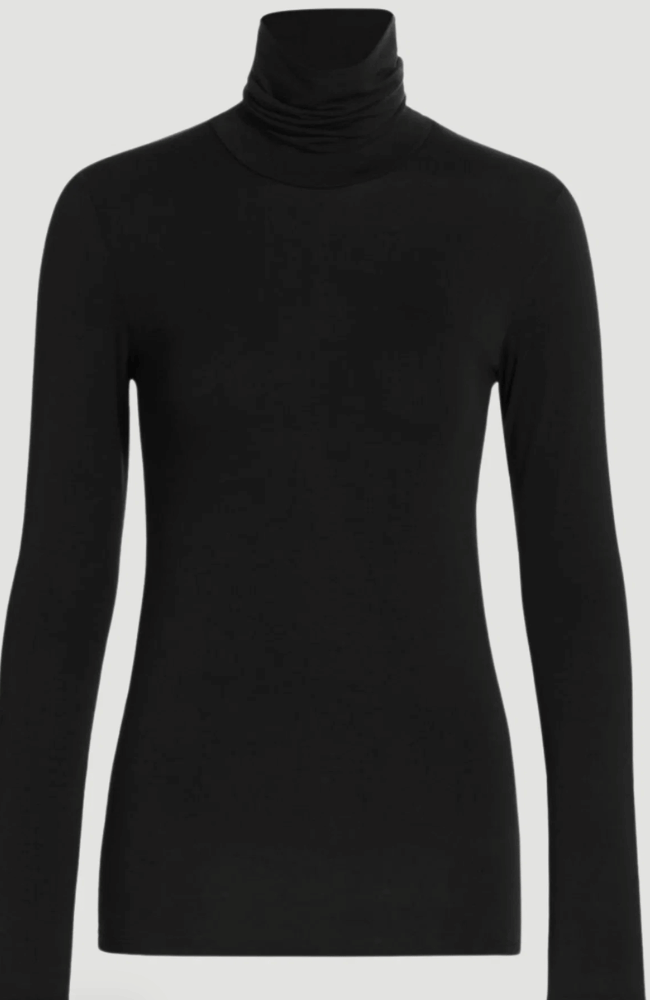 SOFT TOUCH LONG SLEEVE TURTLENECK in NOIR-MAJESTIC FILATURES-FLOW BY NICOLE CANADA