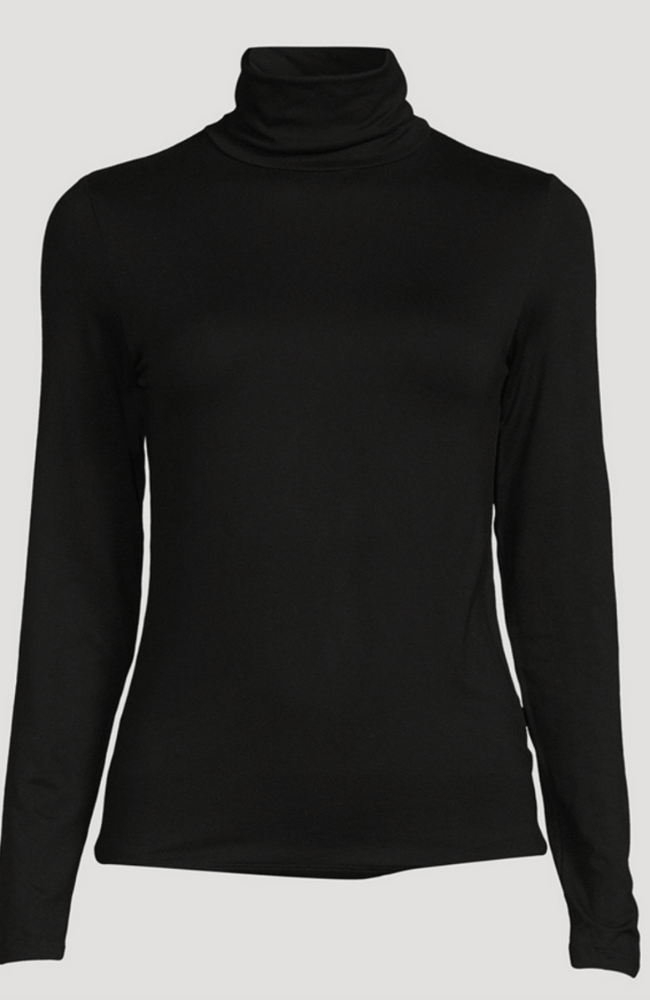 SOFT TOUCH TURTLENECK in NOIR-MAJESTIC FILATURES-FLOW BY NICOLE CANADA