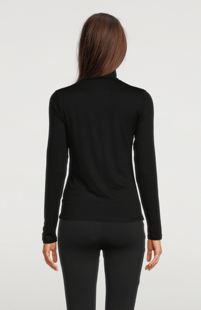 SOFT TOUCH TURTLENECK in NOIR-MAJESTIC FILATURES-FLOW BY NICOLE CANADA