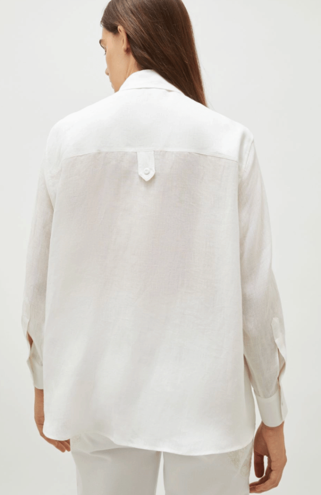IXIE LINEN SHIRT - OPTIC WHITE-MARELLA by MAX MARA-FLOW BY NICOLE CANADA