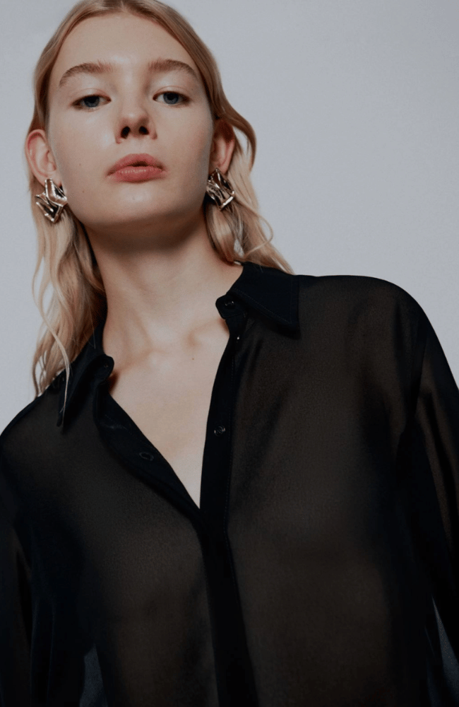 MLTARCA GEORGETTE BLOUSE in BLACK-MARELLA by MAX MARA-FLOW BY NICOLE CANADA