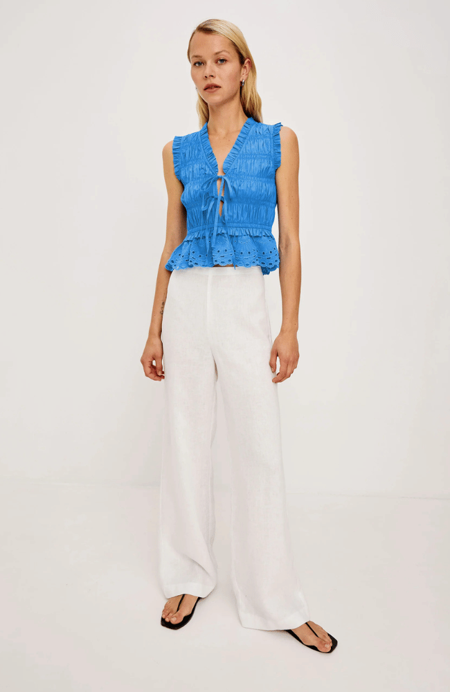 MARTINE TOP in HARBOR BLUE-RAILS-FLOW BY NICOLE CANADA