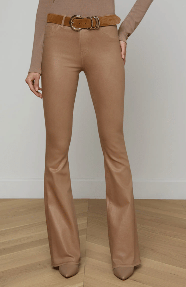 MARTY COATED FLARE JEAN in CAPPUCCINO COATED-L'AGENCE-FLOW BY NICOLE CANADA