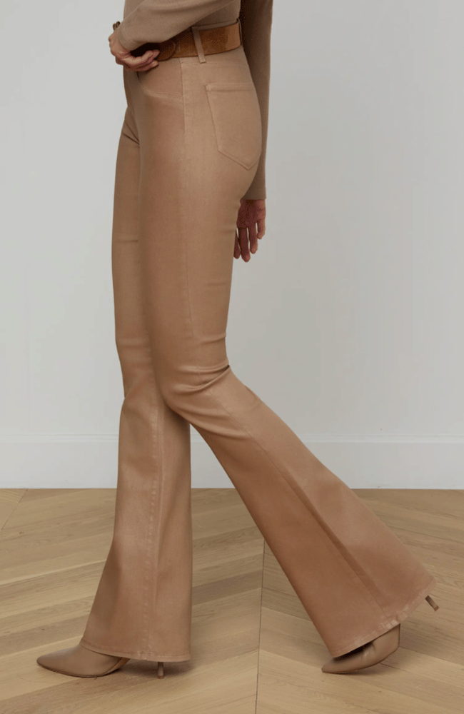 MARTY COATED FLARE JEAN in CAPPUCCINO COATED-L'AGENCE-FLOW BY NICOLE CANADA