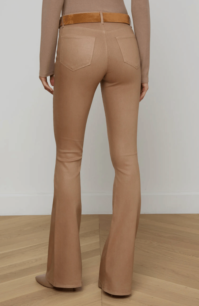 MARTY COATED FLARE JEAN in CAPPUCCINO COATED-L'AGENCE-FLOW BY NICOLE CANADA