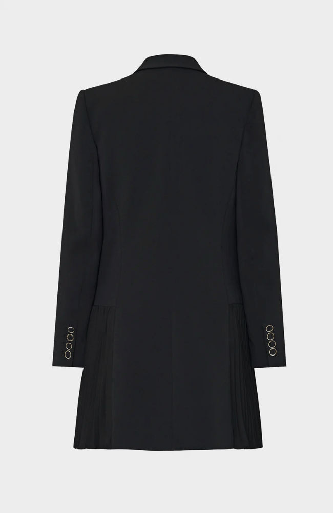 NORA DOUBLE BREASTED PLEATED DRESS BLAZER BLACK-MILLY-FLOW BY NICOLE CANADA