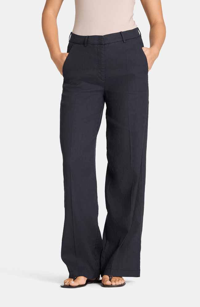 MIRA LINEN PANT in DARK KNIGHT-CAMBIO-FLOW BY NICOLE CANADA
