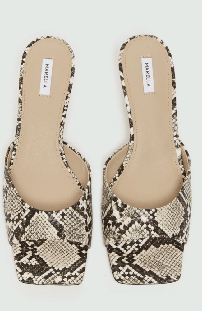 MLACONIO PYTHON PRINT MULES-MARELLA by MAX MARA-FLOW BY NICOLE CANADA
