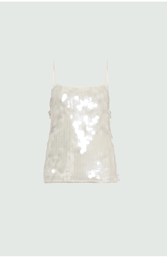 MLLMELA TOP in WHITE SEQUINS-MARELLA by MAX MARA-FLOW BY NICOLE CANADA