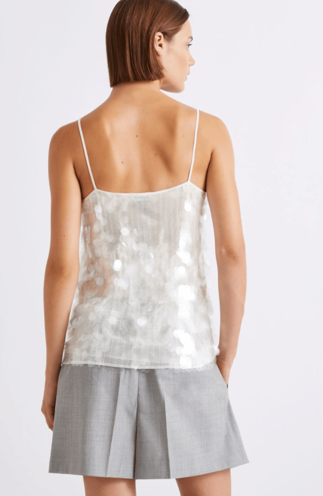 MLLMELA TOP in WHITE SEQUINS-MARELLA by MAX MARA-FLOW BY NICOLE CANADA