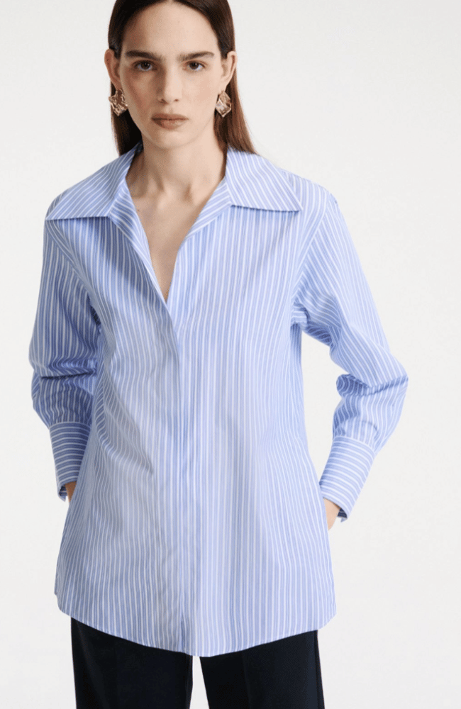 MLSTABARI STRIPED SHIRT in LIGHT BLUE-MARELLA by MAX MARA-FLOW BY NICOLE CANADA