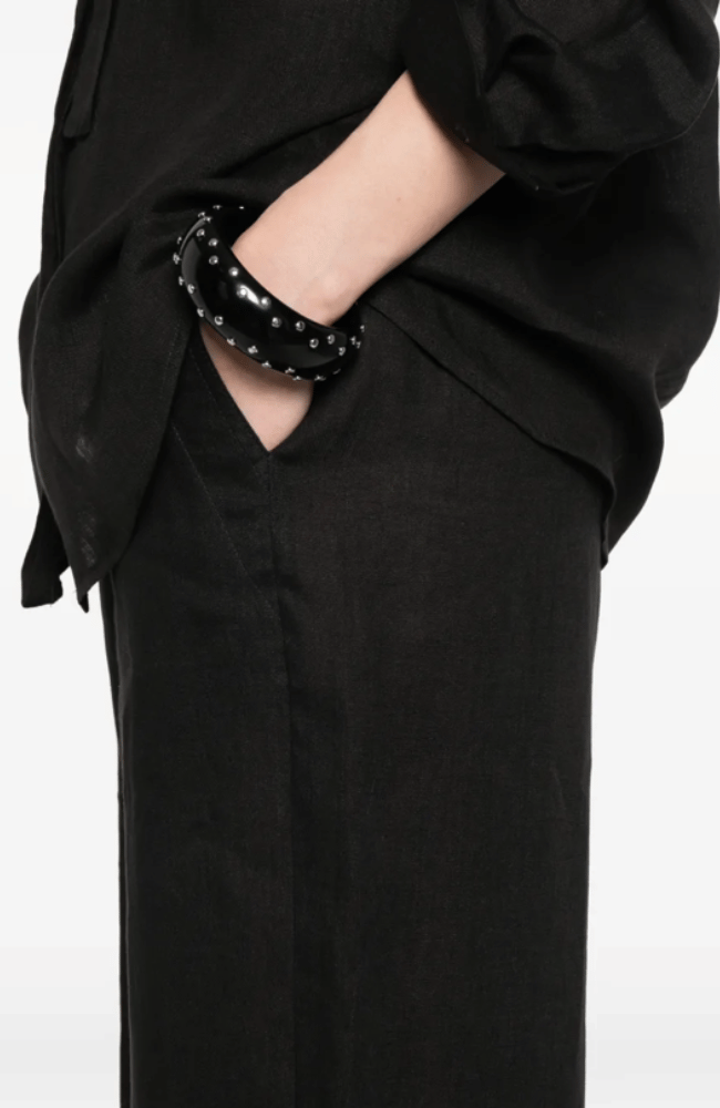 MLSUOMO PANTS in BLACK LINEN-MARELLA by MAX MARA-FLOW BY NICOLE CANADA