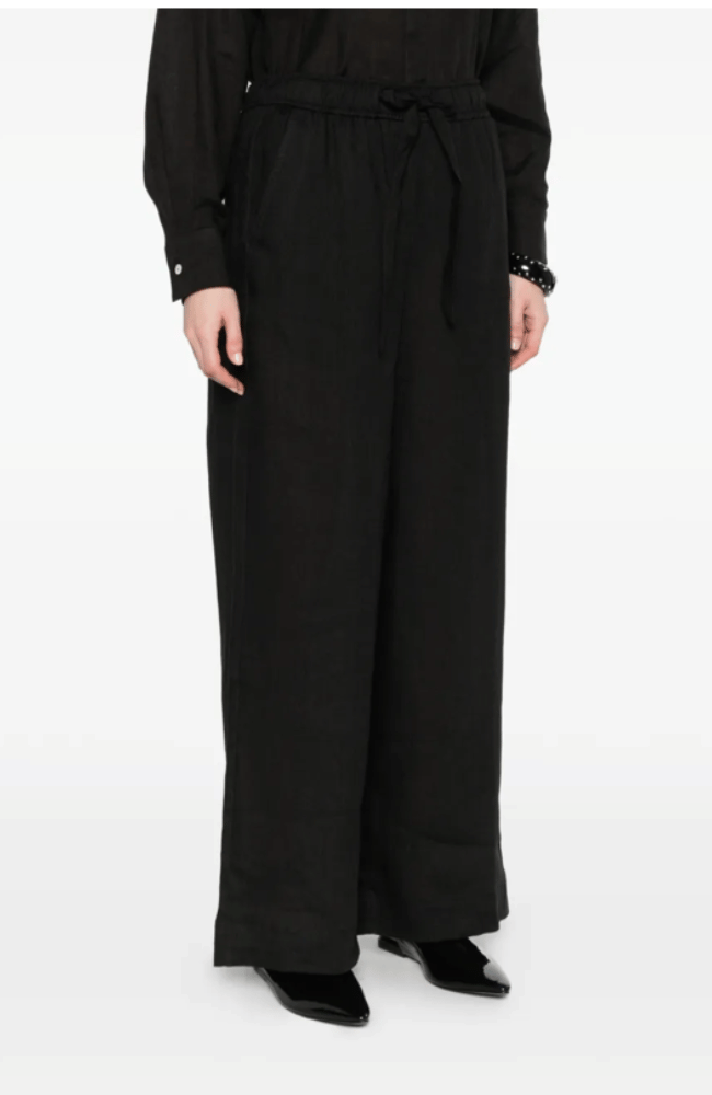 MLSUOMO PANTS in BLACK LINEN-MARELLA by MAX MARA-FLOW BY NICOLE CANADA