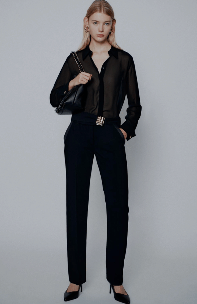 MLTARCA GEORGETTE BLOUSE in BLACK-MARELLA by MAX MARA-FLOW BY NICOLE CANADA
