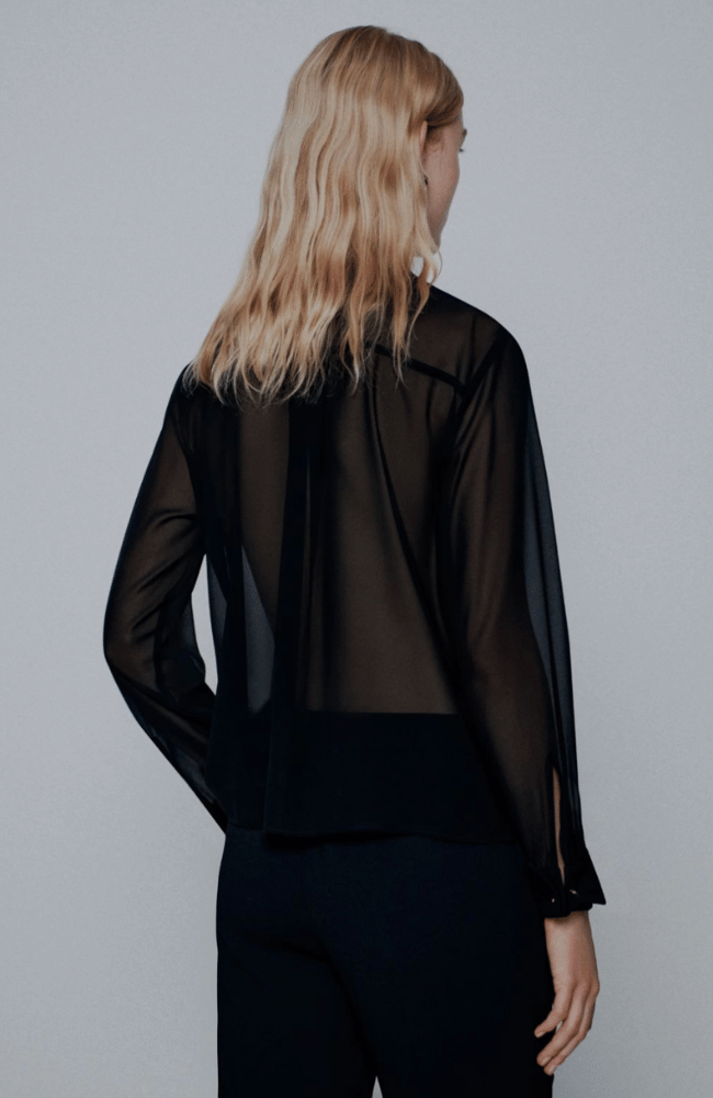 MLTARCA GEORGETTE BLOUSE in BLACK-MARELLA by MAX MARA-FLOW BY NICOLE CANADA