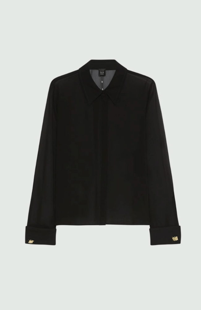 MLTARCA GEORGETTE BLOUSE in BLACK-MARELLA by MAX MARA-FLOW BY NICOLE CANADA