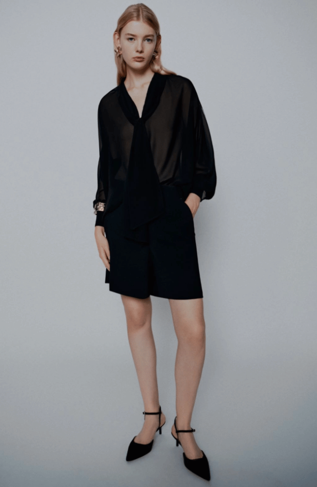 MLTELODIA SHORTS in BLACK-MARELLA by MAX MARA-FLOW BY NICOLE CANADA