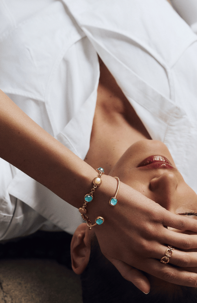 MONTEREY TWIST CUFF BRACELET in IRIDESCENT TURQUOISE-DEAN DAVIDSON-FLOW BY NICOLE CANADA