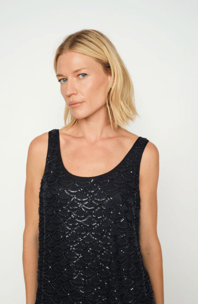 MM ASTRA BEAD TOP in SALUTE NAVY-MOS MOSH-FLOW BY NICOLE CANADA