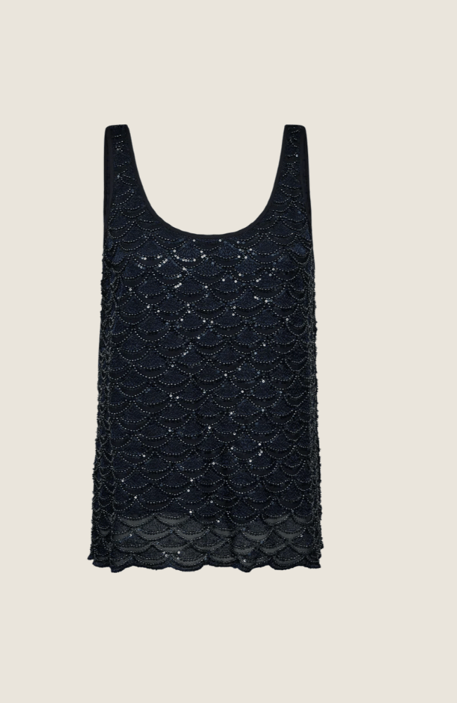 MM ASTRA BEAD TOP in SALUTE NAVY-MOS MOSH-FLOW BY NICOLE CANADA