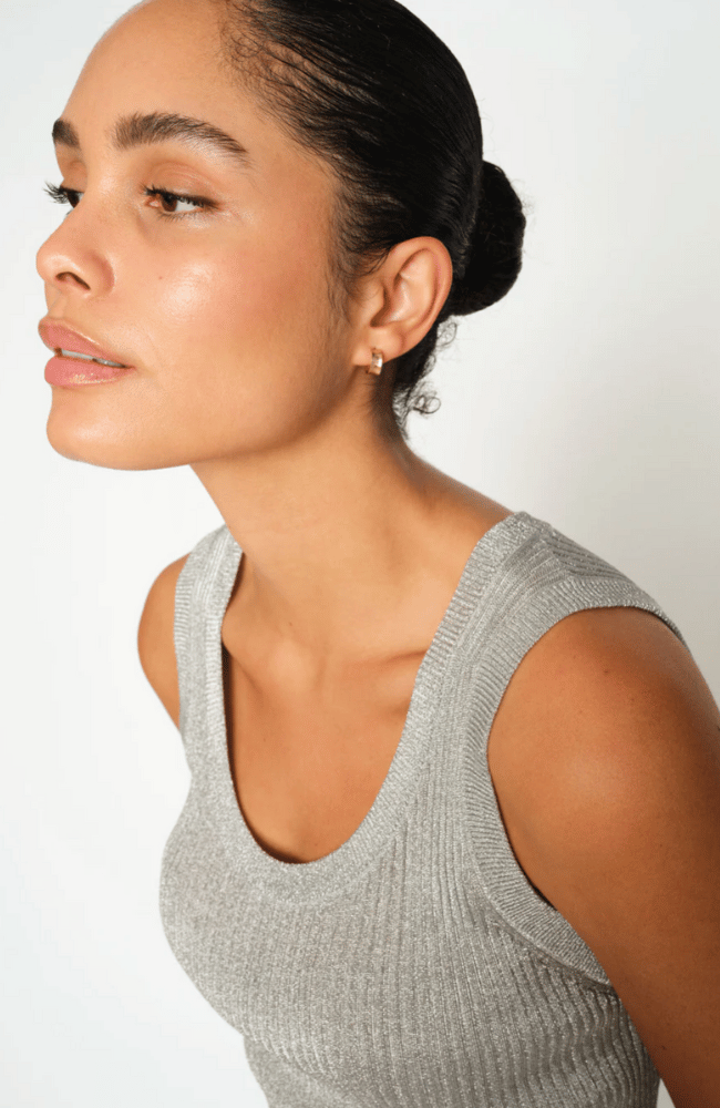 MM RELENA IMANJA KNIT TANK TOP in SILVER-MOS MOSH-FLOW BY NICOLE CANADA
