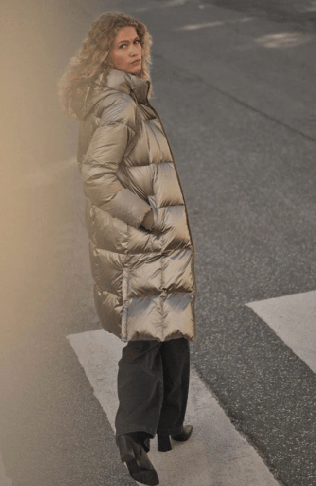 NOVA METALLIC DOWN JACKET in BRINDLE-MOS MOSH-FLOW BY NICOLE CANADA